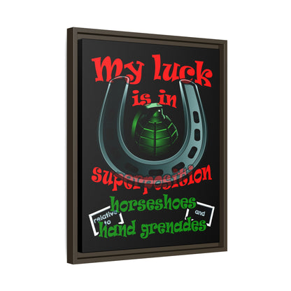 my luck - framed canvas art (black)
