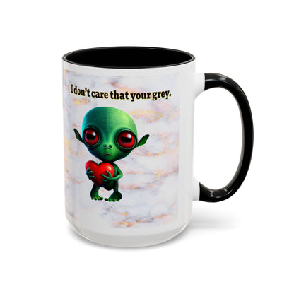 I don't care that your grey - Accent Mug (white marble)