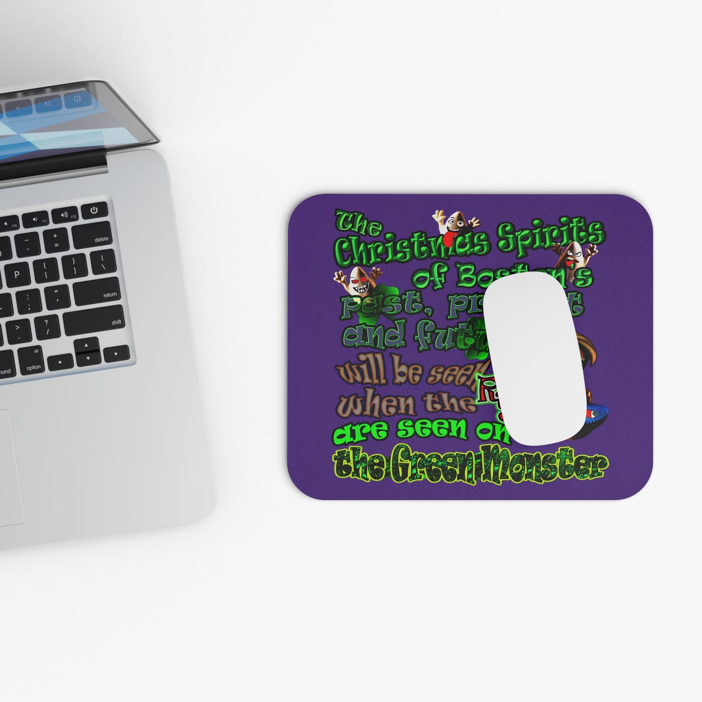 christmas spirits of boston - Mouse Pad (Rectangle) (purple)