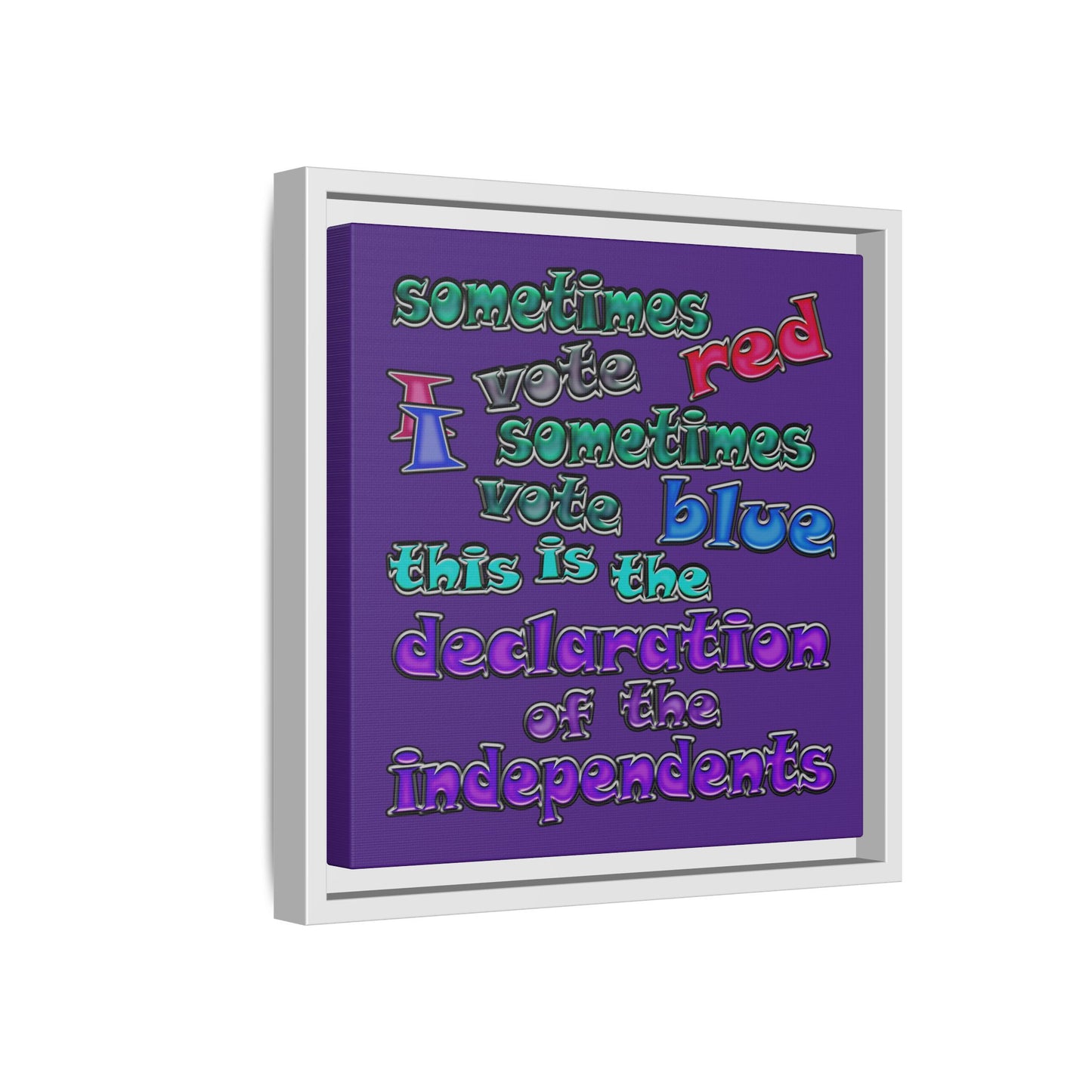 declaration of the independents - framed canvas art (purple)