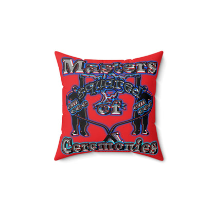 em cee squared - Spun Polyester Square Pillow - (red)