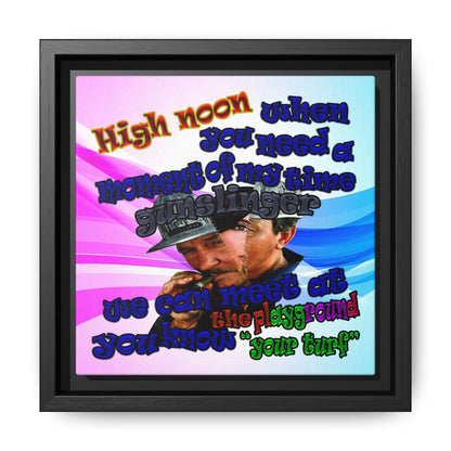 high noon - framed canvas art (light blue-pink wave)