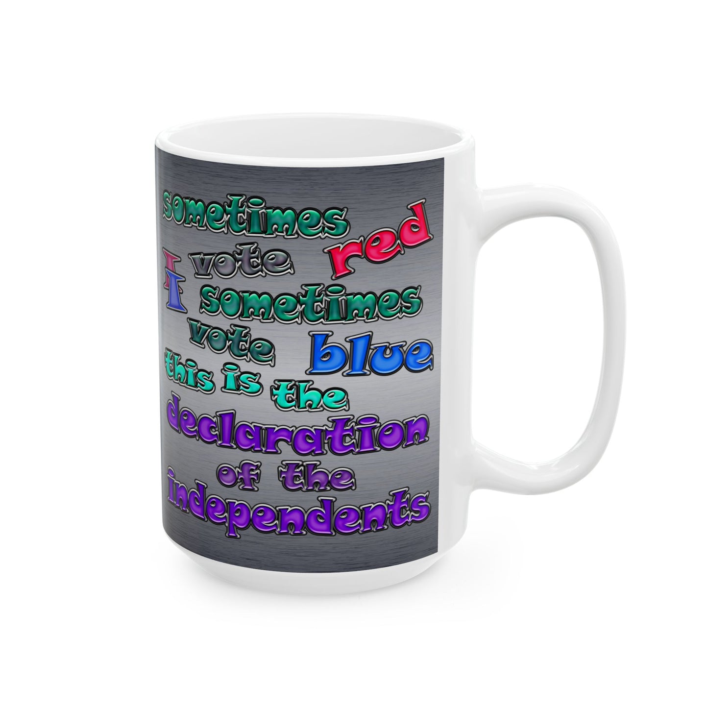 declaration of the independents - White Mug (brushed nickel)