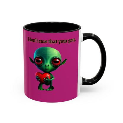 I don't care that your grey - Accent Mug (pink)