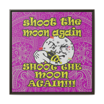 shoot the moon again - framed canvas art (pink swirl)