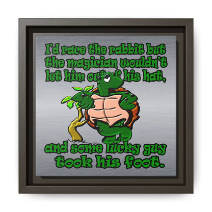 turtle race - framed canvas art (brushed nickel)
