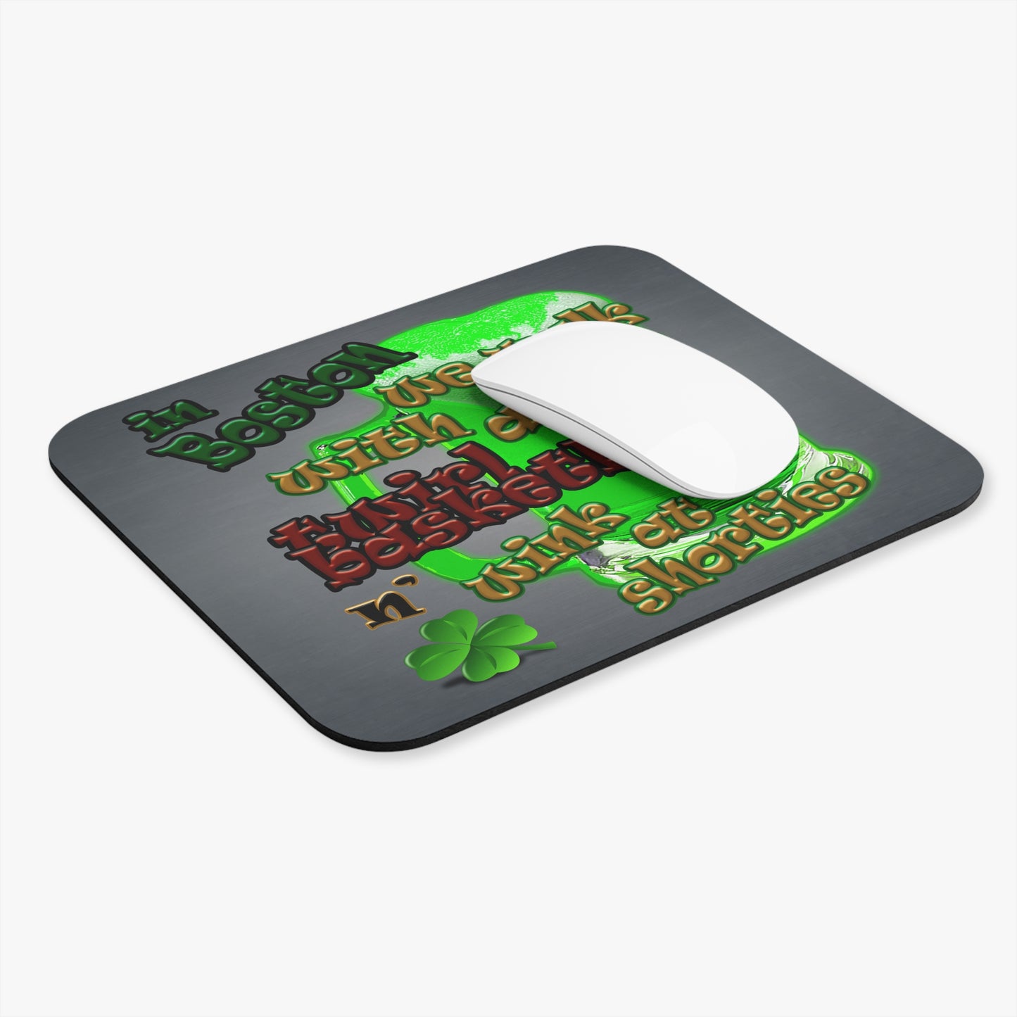 celtics logo - Mouse Pad (Rectangle) (grey-light grey)