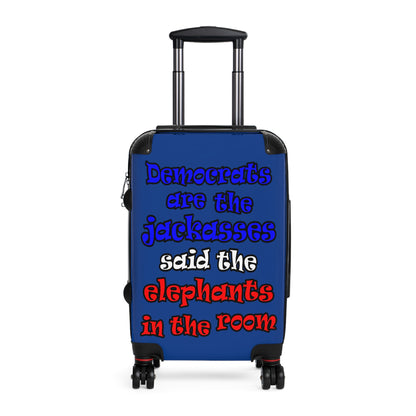 donkeys and elephants - Suitcase (dark blue)