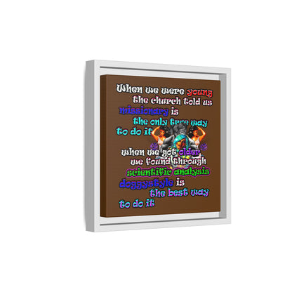 doggystyle - framed canvas art (brown)