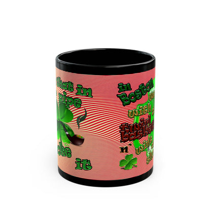 celtics logo - Black Mug (yellow-orange wave)