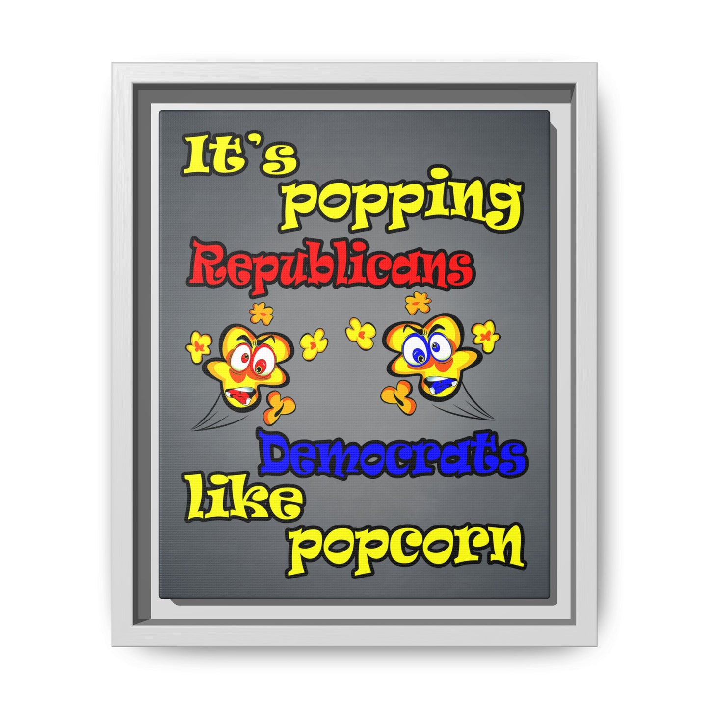 popping like popcorn - framed canvas art (grey-light grey)