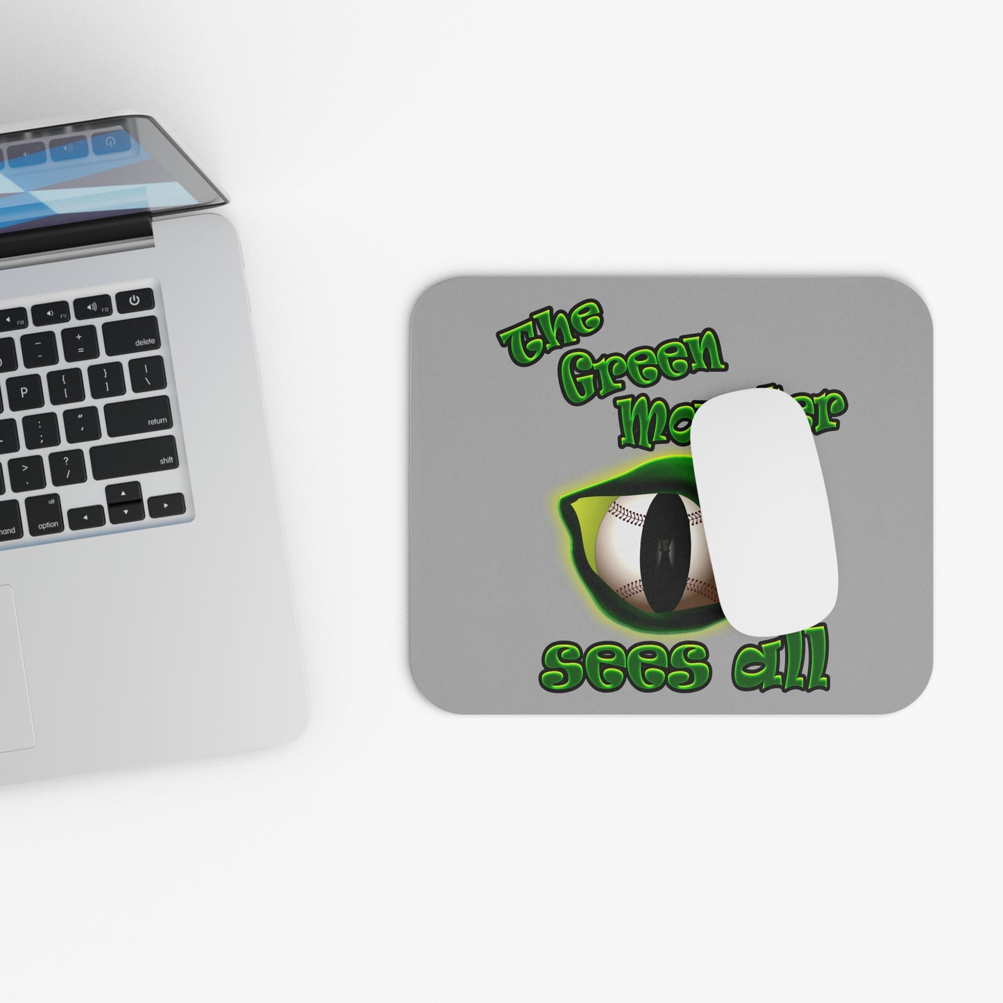 green monster - Mouse Pad (Rectangle) (light grey)