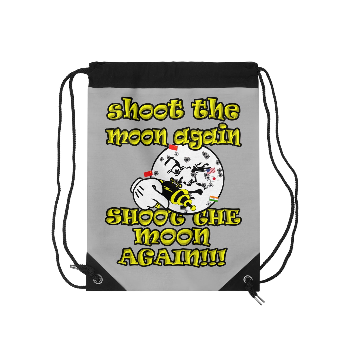 shoot the moon again - Drawstring Bag (light grey)