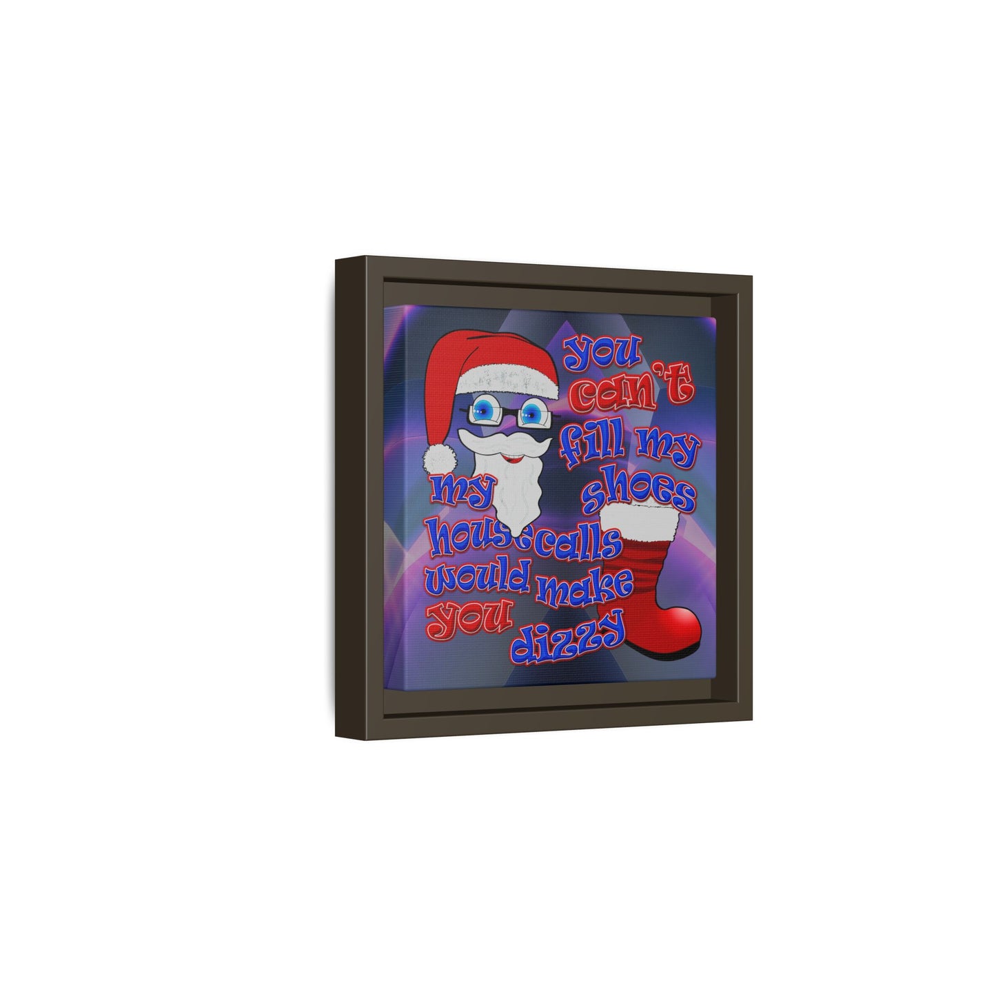 santa's shoes - framed canvas art (grey-pink wave)