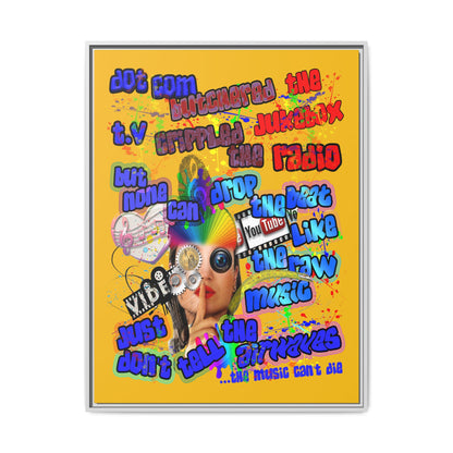 drop the beat - framed canvas art (yellow)