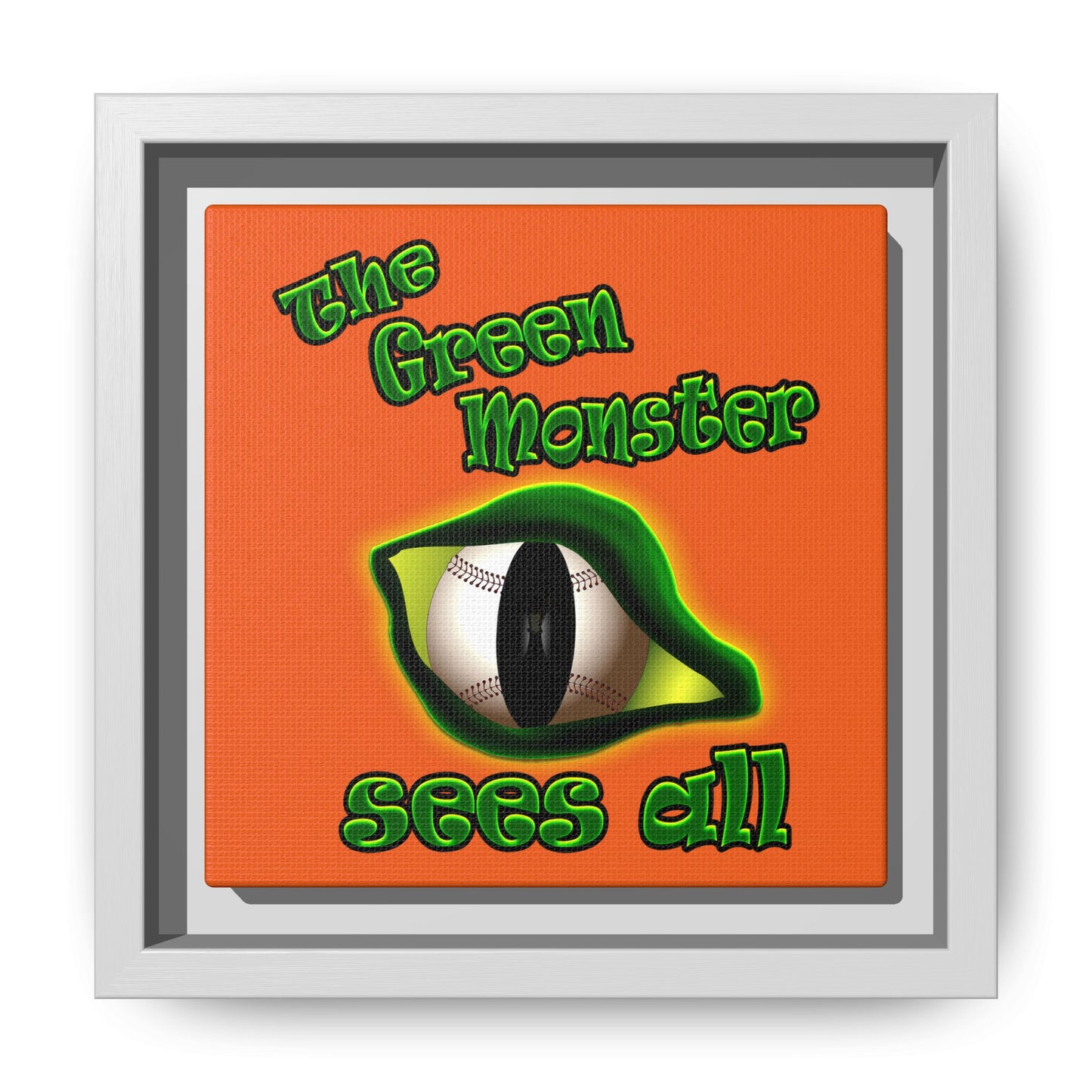 green monster - framed canvas art (orange)
