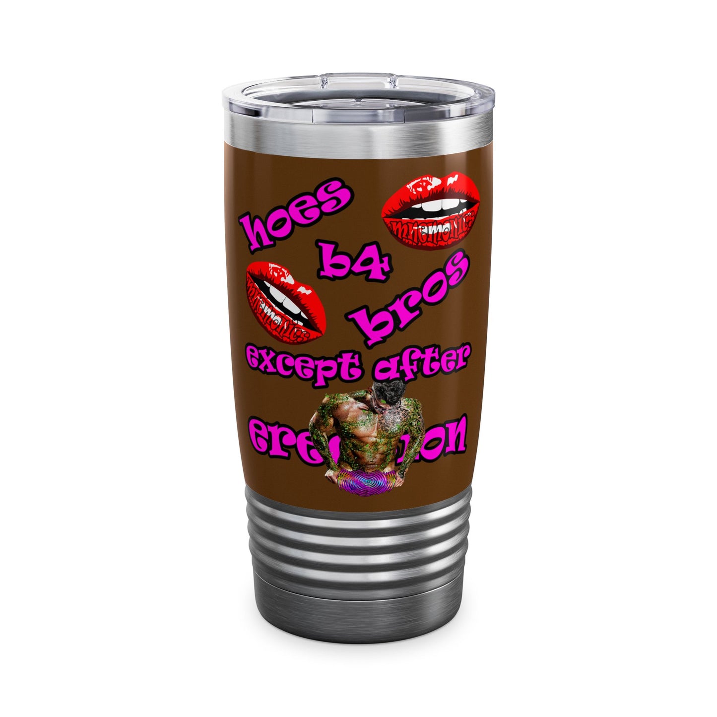 hoes b4 bros - Ringneck Tumbler, 20oz (brown)