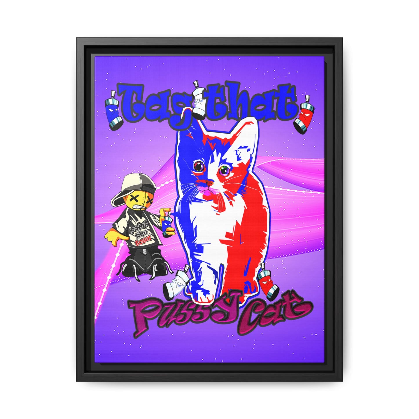 tag that - framed canvas art (purple-pink wave)