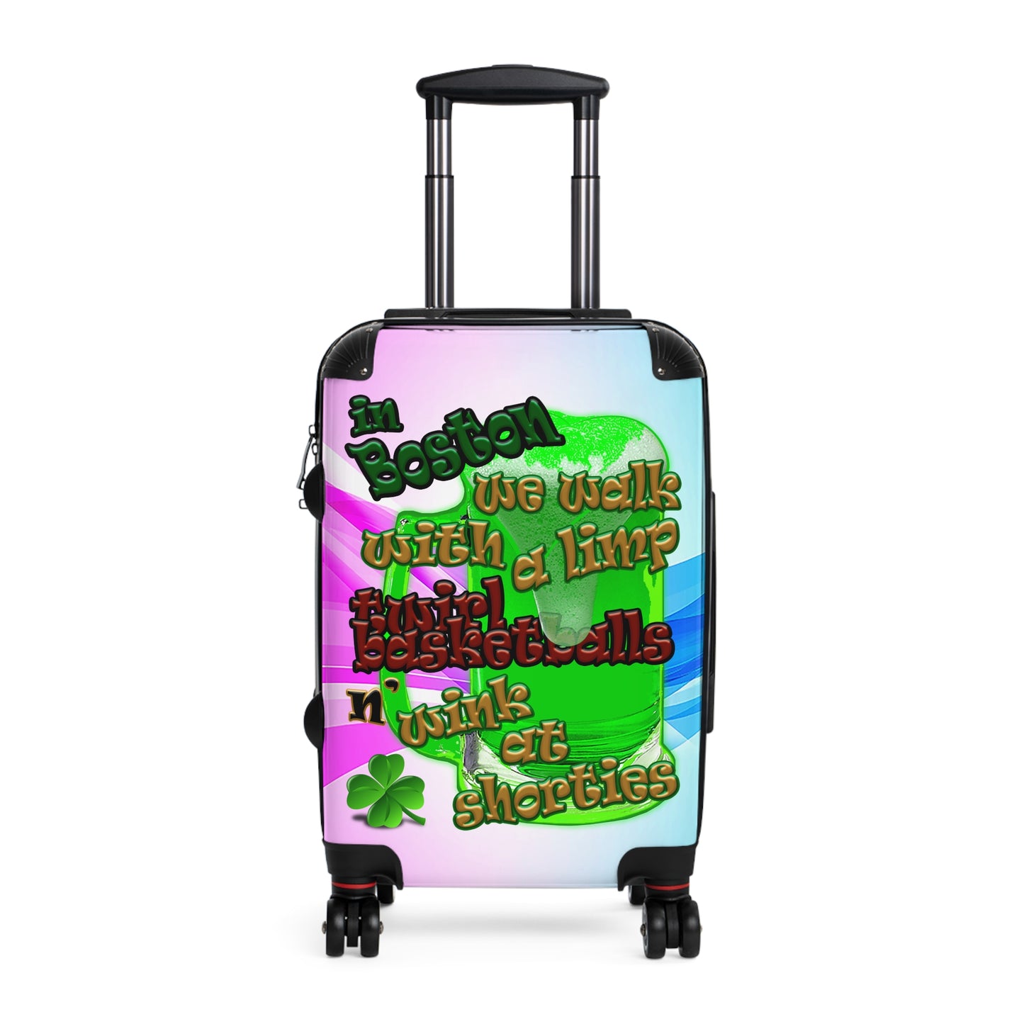 celtics logo - Suitcase (light blue-pink wave)