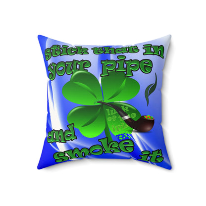 celtics logo - Faux Suede Square Pillow - (blue-white wave)