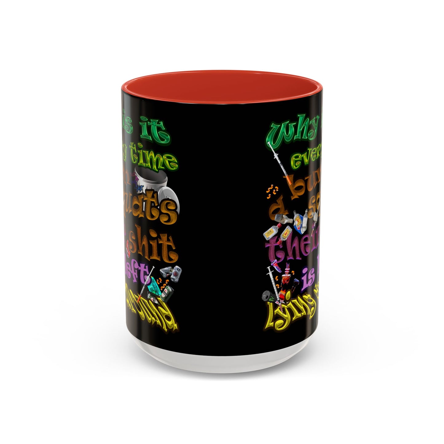 the bum's shit - Accent Mug (black)