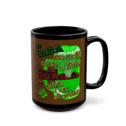 celtics logo - Black Mug (brown)