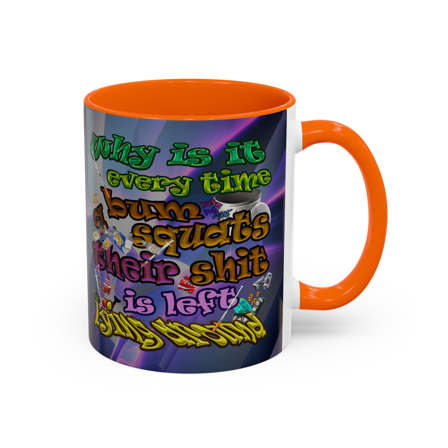 the bum's shit - Accent Mug (grey-pink wave)