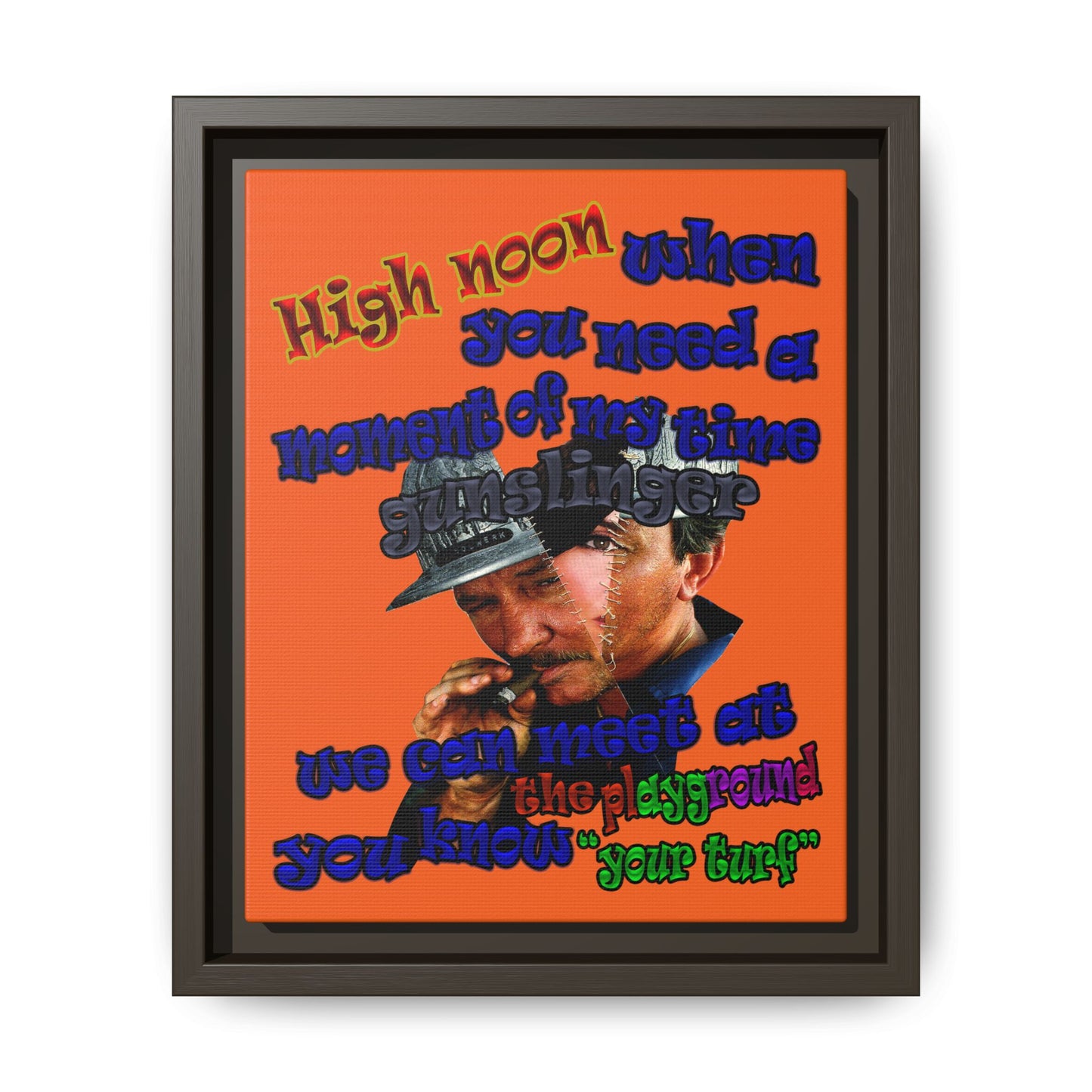 high noon - framed canvas art (orange)