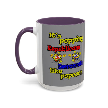 popping like popcorn - Accent Mug (grey)