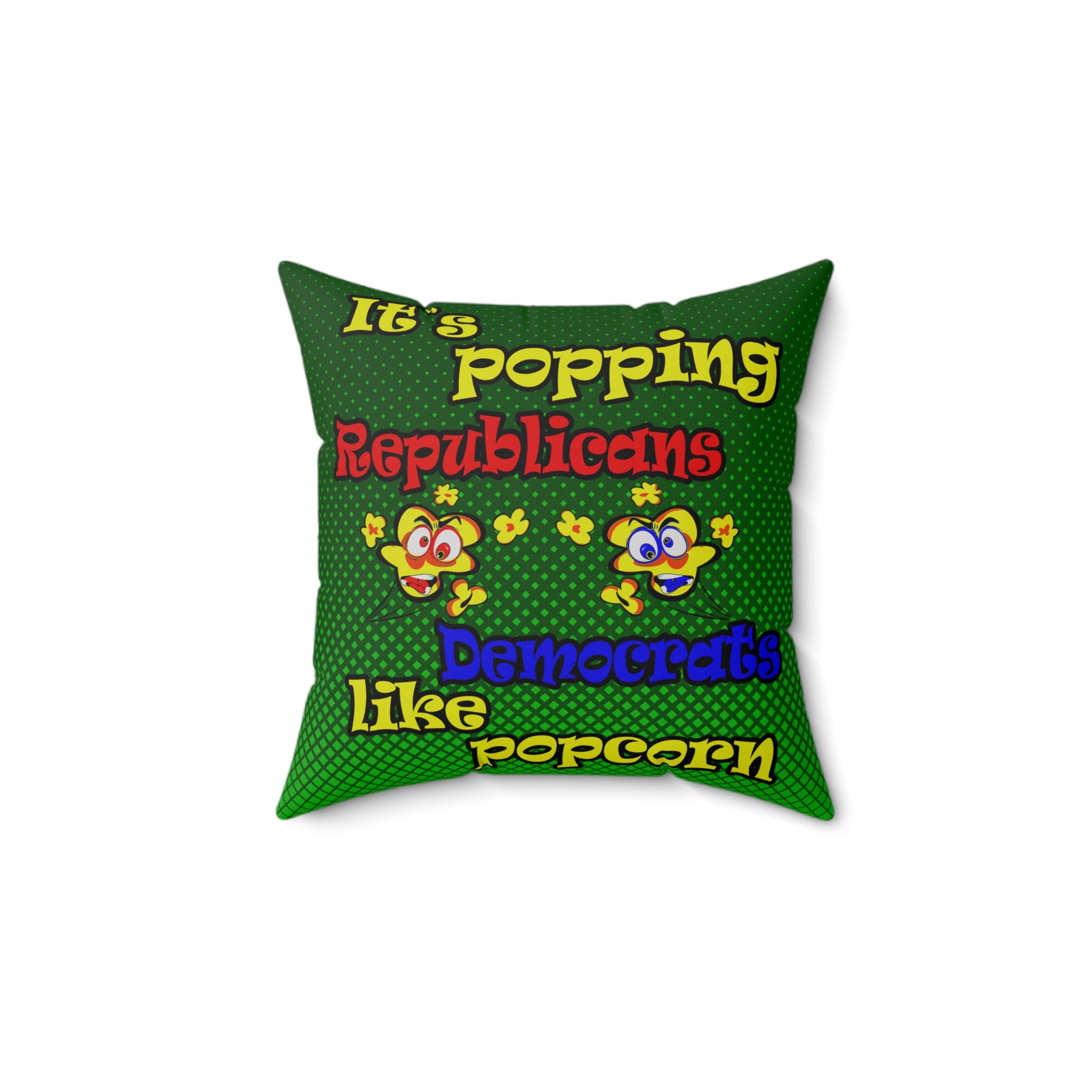 popping like popcorn - Spun Polyester Square Pillow - (logo green)