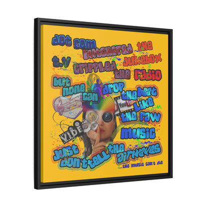 drop the beat - framed canvas art (yellow)