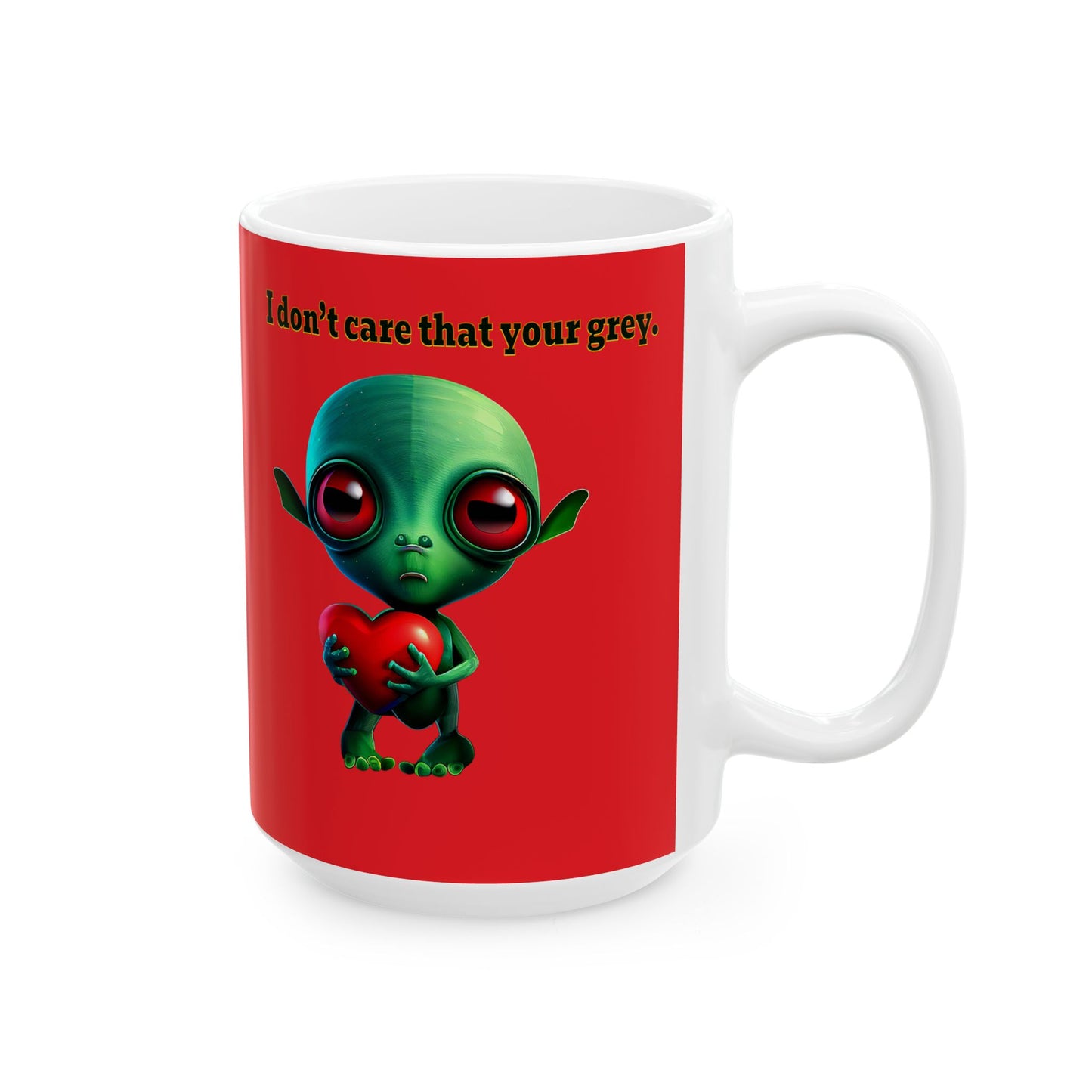 I don't care that your grey - White Mug (red)