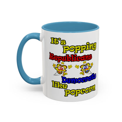 popping like popcorn - Accent Mug (white)