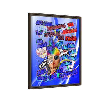 drop the beat - framed canvas art (blue-white wave)