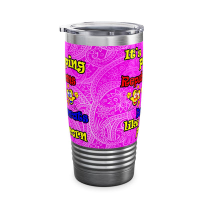 popping like popcorn - Ringneck Tumbler, 20oz (pink swirl)