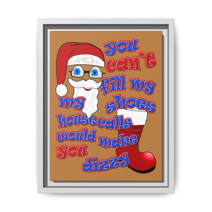 santa's shoes - framed canvas art (light brown)