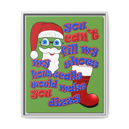 santa's shoes - framed canvas art (green)