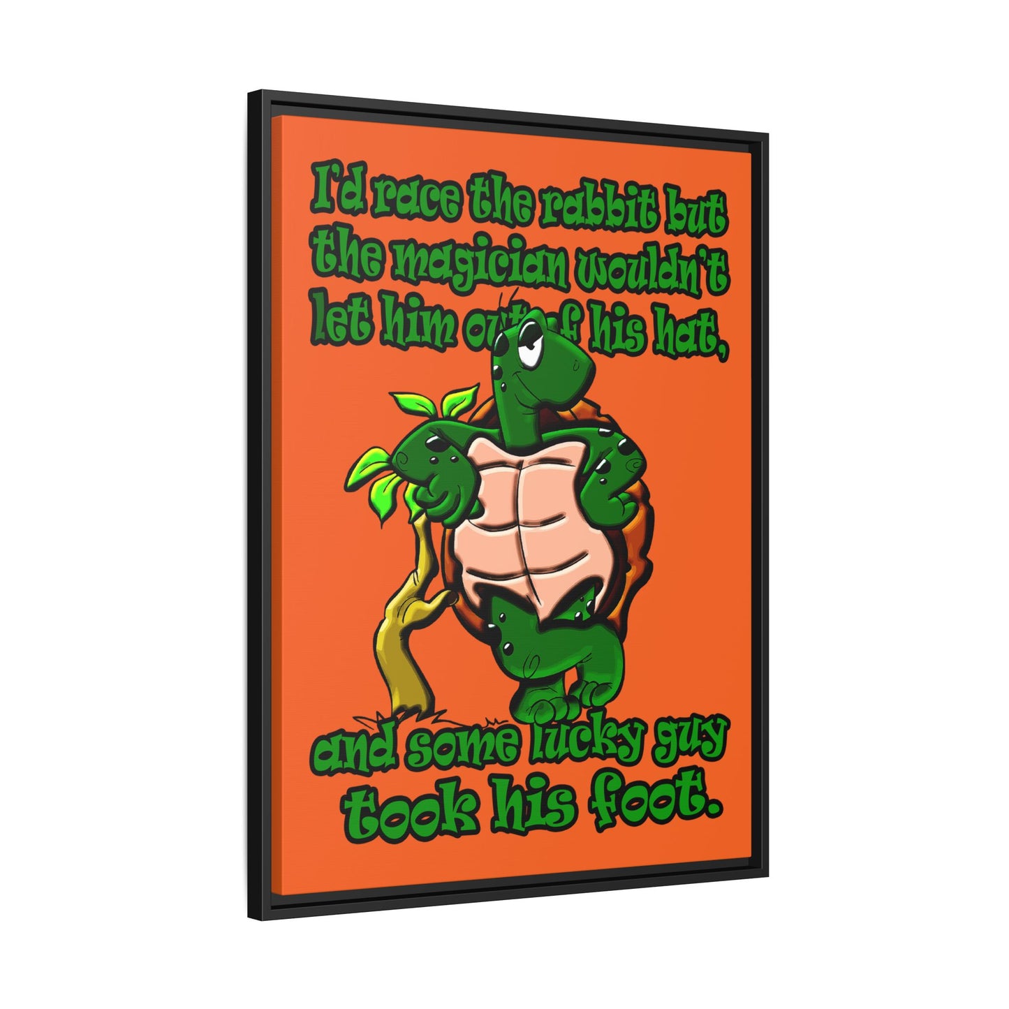 turtle race - framed canvas art (orange)