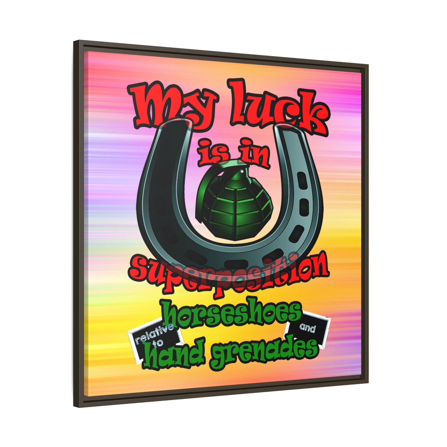 my luck - framed canvas art (color blur)