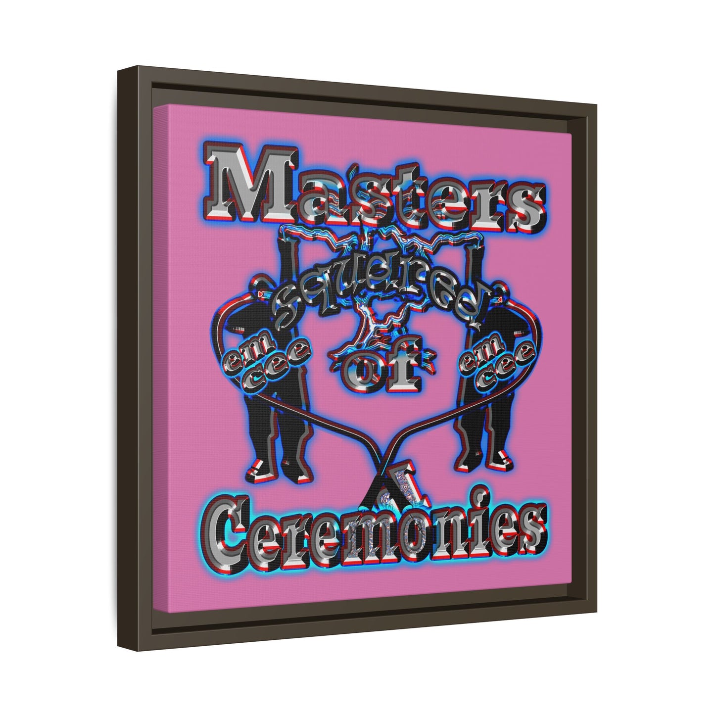 em cee squared - framed canvas art (light pink)