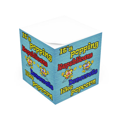 popping like popcorn - note cube (faded blue)
