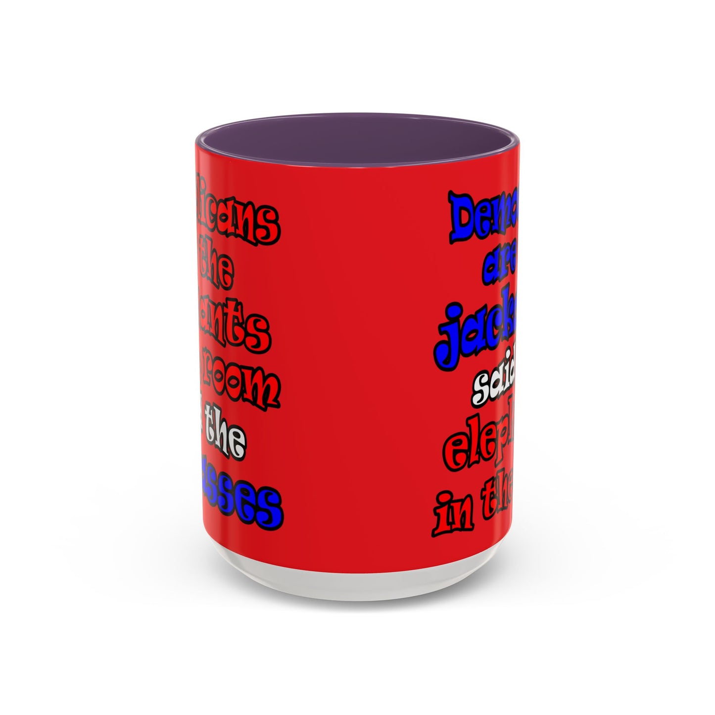 donkeys and elephants - Accent Mug (red)