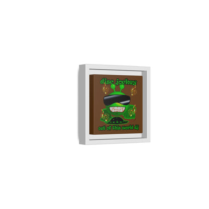 disc jockey - framed canvas art (brown)