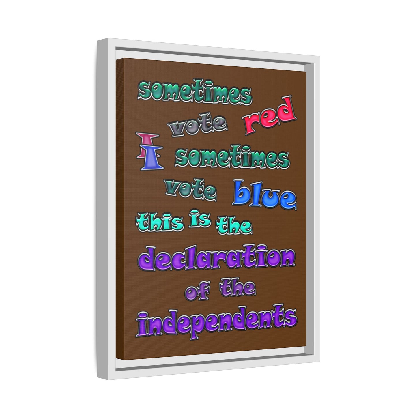 declaration of the independents - framed canvas art (brown)