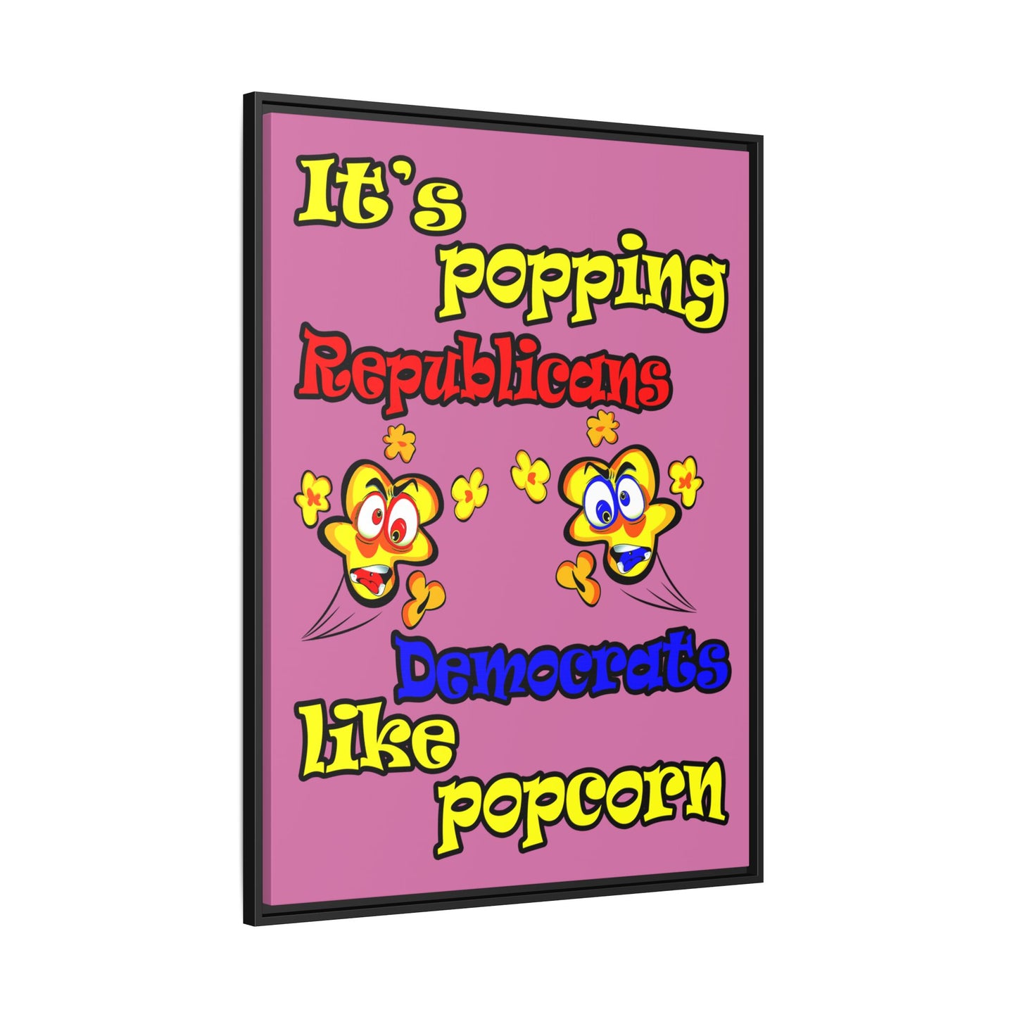 popping like popcorn - framed canvas art (light pink)