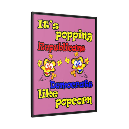 popping like popcorn - framed canvas art (light pink)