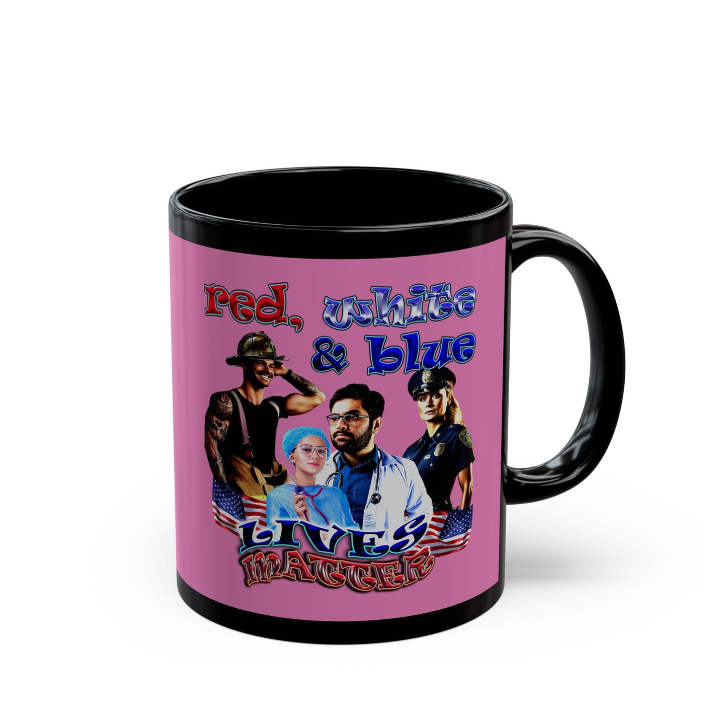 rw&b lives matter - Black Mug (light pink)