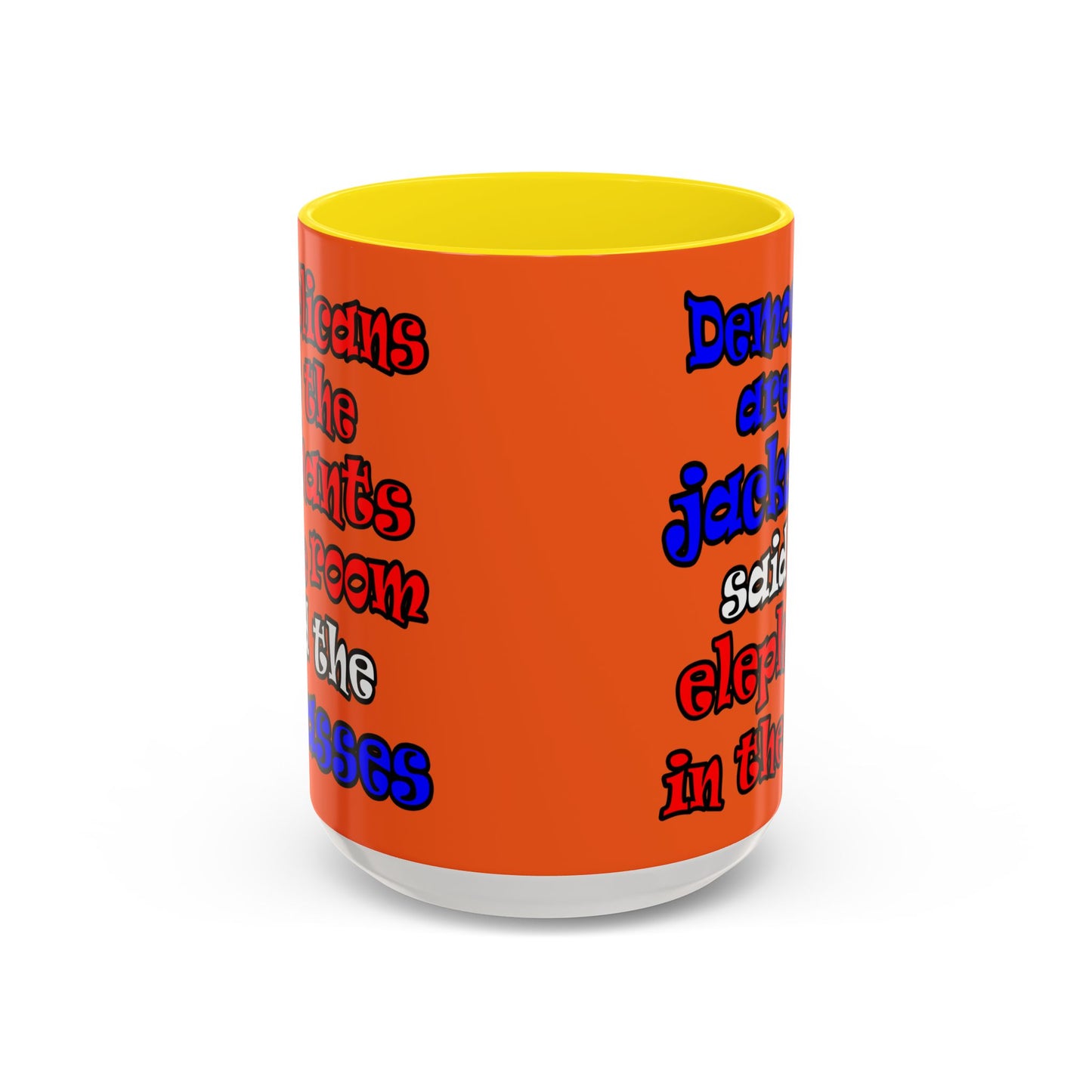 donkeys and elephants - Accent Mug (orange)