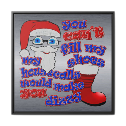santa's shoes - framed canvas art (brushed nickel)