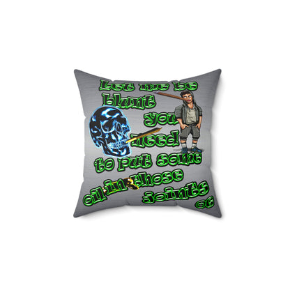 og - Faux Suede Square Pillow - (brushed nickel)